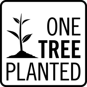 black and white One Tree Planted logo with a sprout growing from dirt