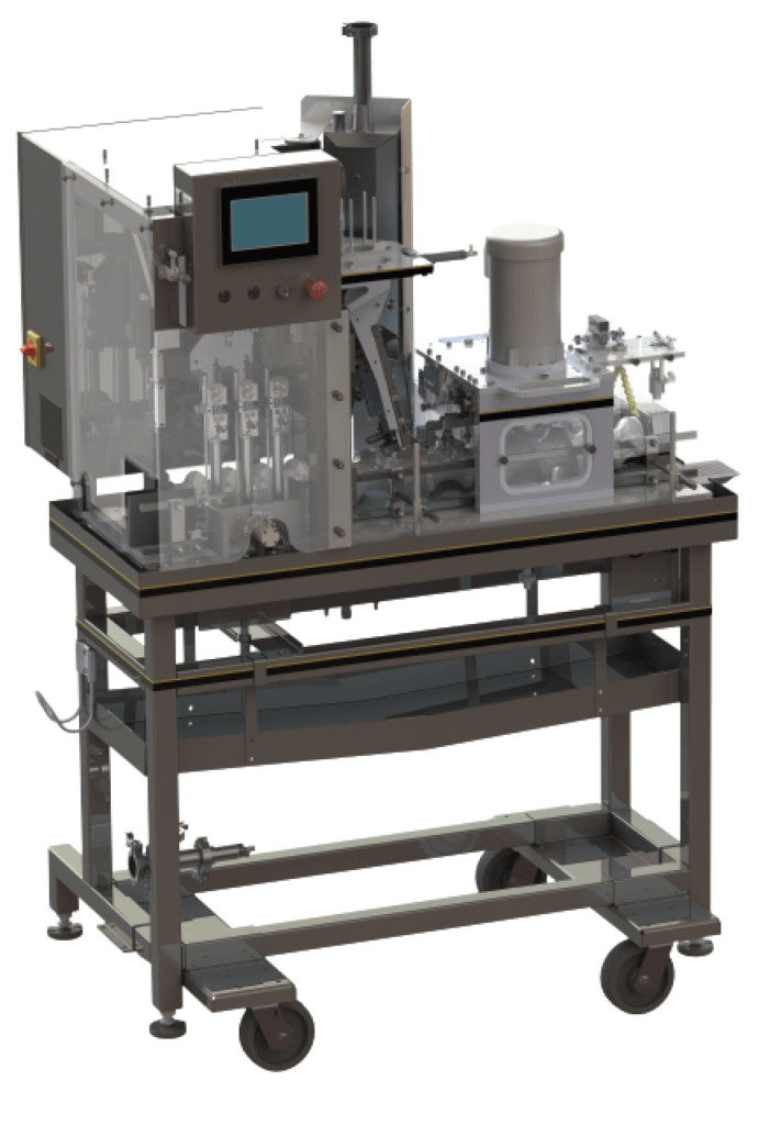 canning system with touch screen, steel frame and wheels